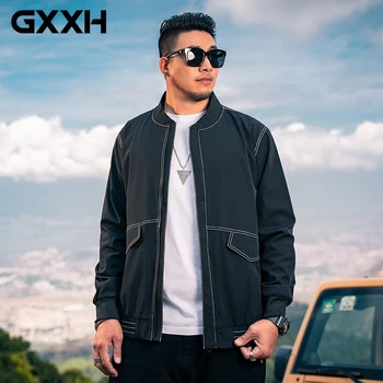GXXH Ветровки большого размера, уличная одежда, куртки, мужская верхняя одежда Плюс 7xl, спортивная куртка контрастного силуэта, мужская бейсбольная одежда-бомбер