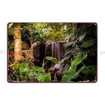 Дизайн металлического плаката с водопадом в джунглях, Персонализированный плакат с жестяной вывеской кинотеатра Garage на заказ
