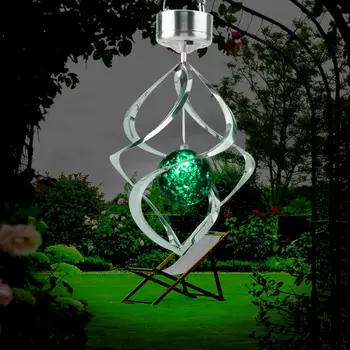 Светодиодная лампа с солнечным ветровым перезвоном, красочная подвесная вращающаяся лампа, солнечная садовая лампа с ветровым перезвоном для дома luz solar led para exterior