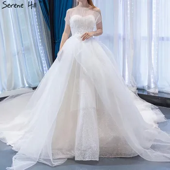 Белые Сексуальные Свадебные платья без бретелек на шнуровке 2023 Высококачественные Блестящие Свадебные платья Принцессы HM67023 на заказ