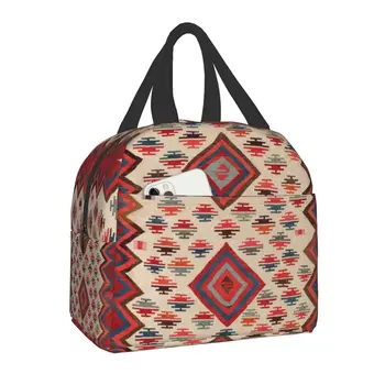 Турецкий Килим, богемная сумка для ланча с геометрическим этническим принтом, теплый холодильник, термоизолированный ланч-бокс для женщин, детей, школьников