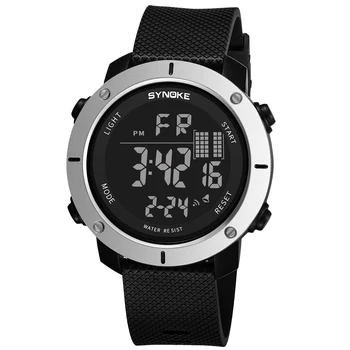 Мужские часы бренда SYNOKE 50-метровые водонепроницаемые Цифровые Электронные часы LED Спортивные Повседневные наручные часы Relogio Masculino