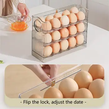 Прочный стеллаж для яиц, пищевой держатель для яиц, Большая емкость для хранения яиц, Дверца холодильника, Органайзер для яиц из полипропилена