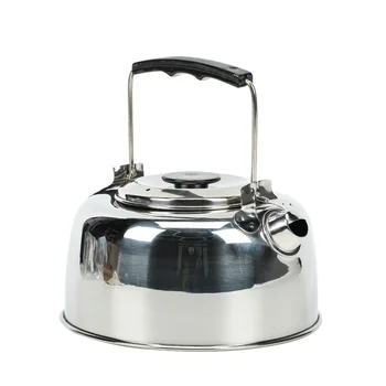 Складной чайник из нержавеющей стали объемом 1 л Посуда для пикника Кофейник с защитой от ожогов, Вращающаяся Подвесная ручка с фильтром