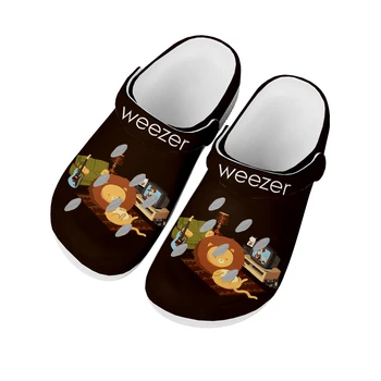Домашние сабо Weezer Pop Rock Band, водонепроницаемая обувь на заказ, мужская Женская обувь для подростков, садовые сабо, дышащие пляжные тапочки с отверстиями, белые