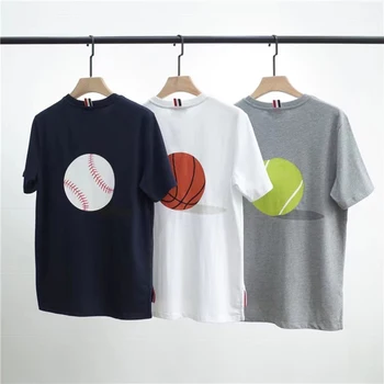 Летняя мужская футболка 2023, модная спортивная баскетбольная рубашка с принтом в пол-рукава, повседневные Высококачественные раздельные свободные футболки, мужской топ