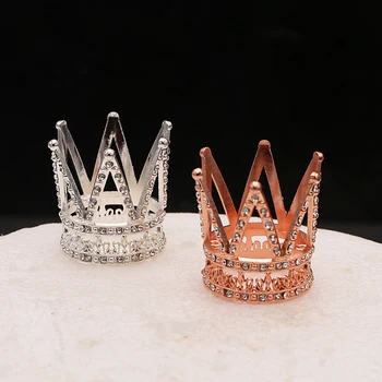 Хрустальная тиара, мини-корона принцессы из сплава, 1 шт., детские украшения для волос на свадьбу, День рождения, Инструменты для украшения торта