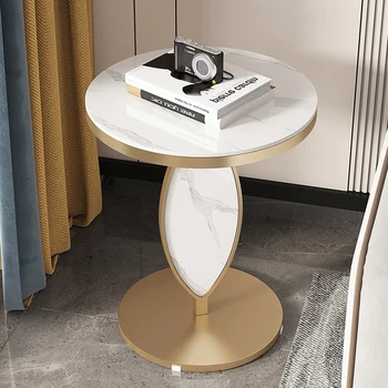 Журнальный столик в стиле минимализм в спальне, роскошный Круглый журнальный столик из скандинавского мрамора, современная садовая мебель Tavolino Da Salotto MZY