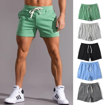 Мужские летние шорты, повседневные хлопковые шорты, баскетбольные шорты большого размера, спортивные шорты для фитнеса, спортивные штаны для бега