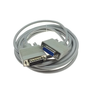 Промышленный последовательный кабель DB15 от мужчины к женщине, позолоченный соединитель, прямой шнур для передачи данных