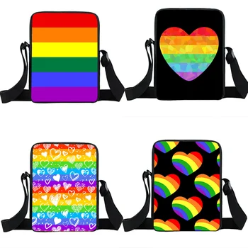 Маленькая сумка-мессенджер с радужным флагом для геев, ЛГБТ, женские сумки через плечо для путешествий, женская портативная сумка через плечо для девочек Love Wins
