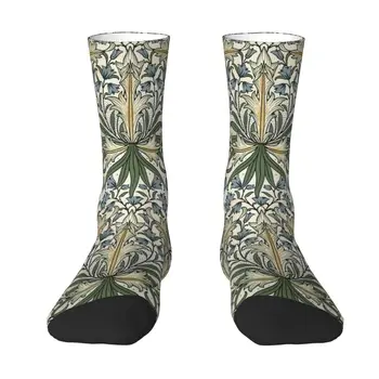 Новые мужские носки William Morris Dress Socks Унисекс, дышащие теплые носки для экипажа с 3D-принтом и цветочным текстильным рисунком