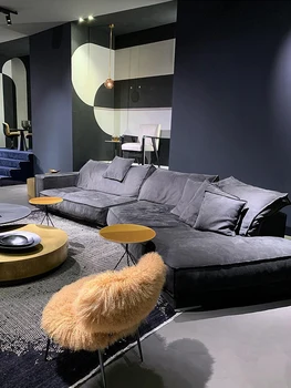 Итальянский минималистичный диван, итальянский диван, дизайнерская сетка красного цвета, диагональный диван специальной формы