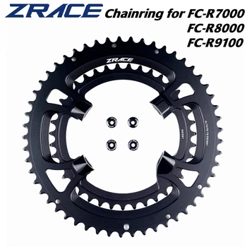 Асимметричное кольцо дорожной цепи ZRACE 105 FC-R7000 / ULTEGRA FC-R8000 / DURA-ACE FC-R9100, 50-34T 52-36T 53-39T, 110BCD BCD110 с 4 болтами
