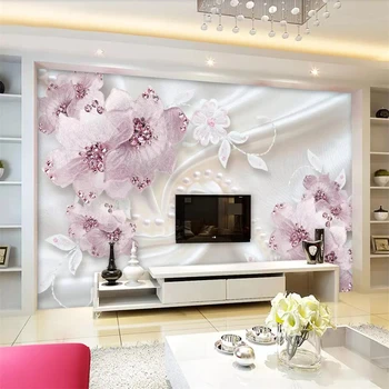 beibehang Пользовательские обои 3D фреска роскошный бриллиантовый цветок 3d ювелирные изделия ТВ фон настенная живопись обои для гостиной 3d фреска