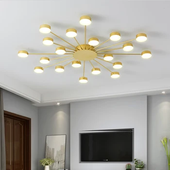 Современные светодиодные потолочные светильники для гостиной, кухни, светодиодное потолочное освещение черного и золотого цветов, умный потолочный светильник