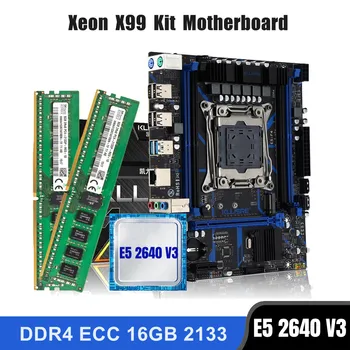 Комбинированный комплект материнской платы Kllisre X99 LGA 2011-3 Xeon E5 2640 V3 CPU DDR4 16 ГБ (2ШТ 8G) ECC-памяти 2133 МГц