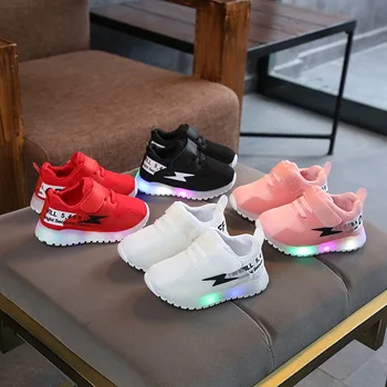 Размеры 21-30, детские светодиодные кроссовки для мальчиков, светящаяся обувь для маленьких девочек, обувь для малышей со светящейся подошвой, светящиеся кроссовки Tenis