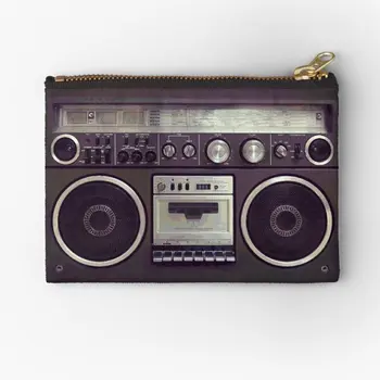 Кассетный проигрыватель Бумбокс в стиле ретро 80-х, сумки на молнии, Женский кошелек, упаковка для ключей, Монета, Нижнее белье, Носки, Мужская сумка для хранения денег, Маленькая