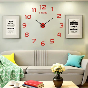 Наклейки на настенные часы с 3D зеркальным номером 40 см, современный дизайн, цифровые настенные часы для домашнего искусства, украшения гостиной, офиса, часы