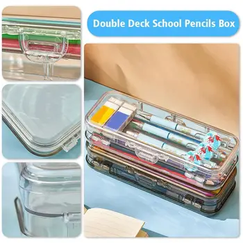Симпатичный пенал, подставка для чтения, Школьный ящик для канцелярских принадлежностей, детский пенал для хранения карандашей, двухъярусный пенал большой емкости