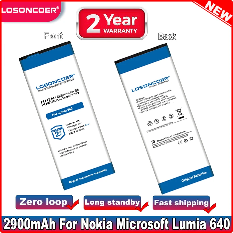 LOSONCOER 2900 мАч BV-L5C Аккумулятор Для NOKIA MICROSOFT Lumia 640 Dual SIM BV-L5C Аккумуляторы