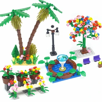 Городские строительные блоки Игрушки для детей creatives MOC Подарки для детей Игрушки для сборки растений Модели деревьев Растения Аксессуары Города