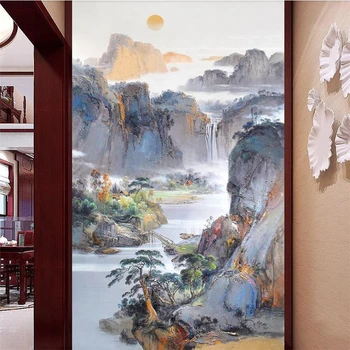 wellyu Китайский пейзаж картина маслом с тиснением в китайском стиле китайская живопись на заказ большая фреска обои фреска