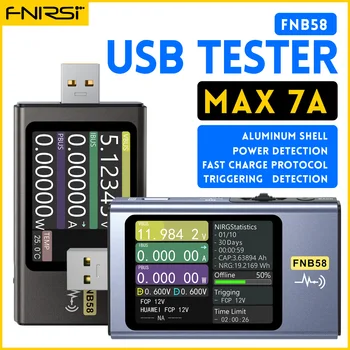 FNIRSI-FNB58 USB Тестер напряжения TYPE-C Вольтметр Амперметр Быстрое Обнаружение заряда Измерение Пусковой мощности Измерение Пульсаций