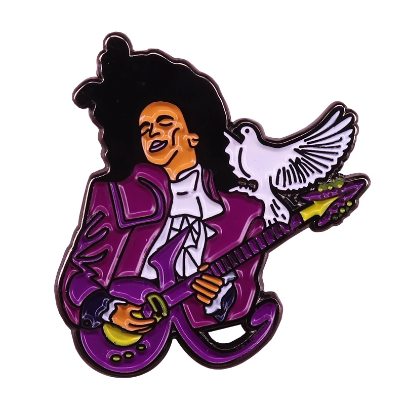Эмалированная булавка для гитары Prince музыкальная художественная брошь ювелирные изделия в стиле рок-н-ролл, рубашки в стиле поп, куртки, аксессуары, подарок для фанатов